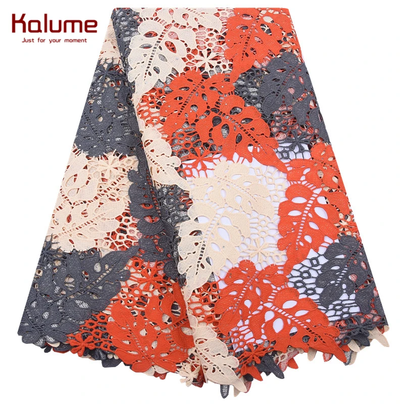 Kalume Новое поступление Многоцветный Африканский гипюр шнур кружевная ткань с