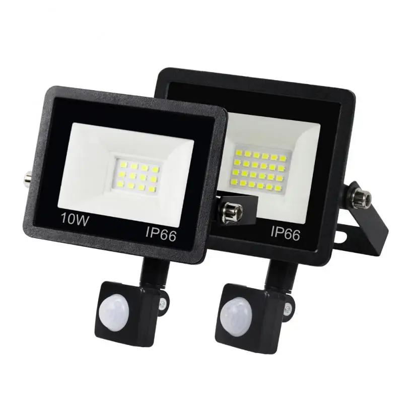 

LED Floodlight 220V Waterproof Spotlight 10W 30W 50W 100W Flood Light PIR Motion Sensor Outdoor Lighting for Garden Street Wall