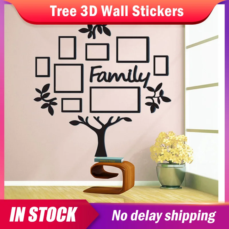 3D настенные наклейки на дерево Декор для дома съёмная фоторамка акриловые стен