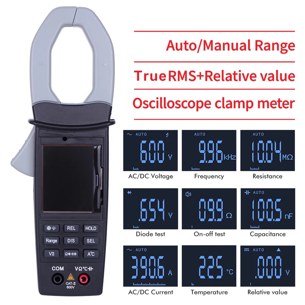 Автоматический ручной диапазон осциллографа ET336 зажим измеритель 4000 отсчетов 200