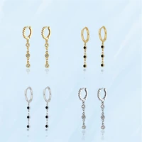 korea simple fine long earrings for women unusual zircon metal chain dangle earrings vintage accessories female classic jewelry