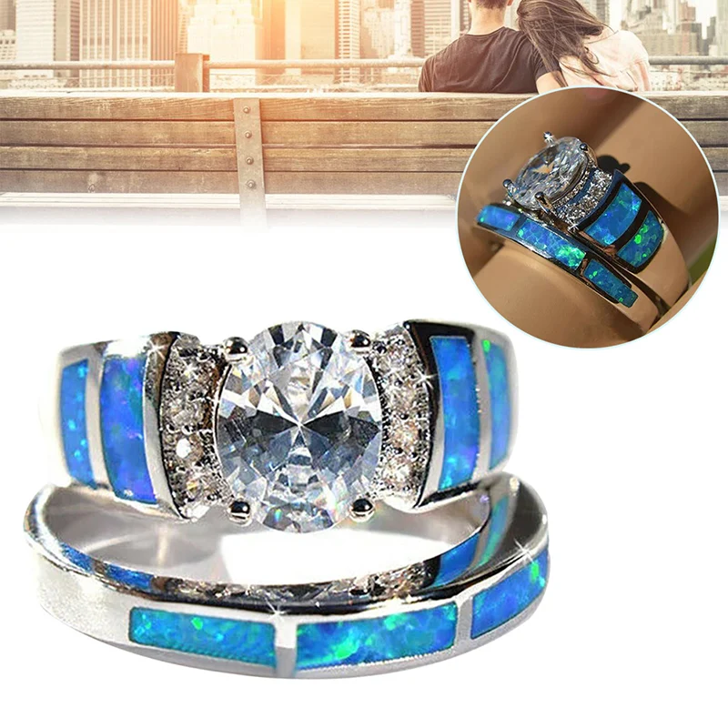 Женское кольцо с голубым топазом и белым сапфиром | Спорт развлечения