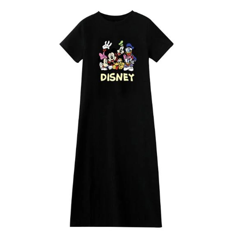 DISNEY Микки Минни Дональд Дамское Платье утка мультяшная футболка с коротким