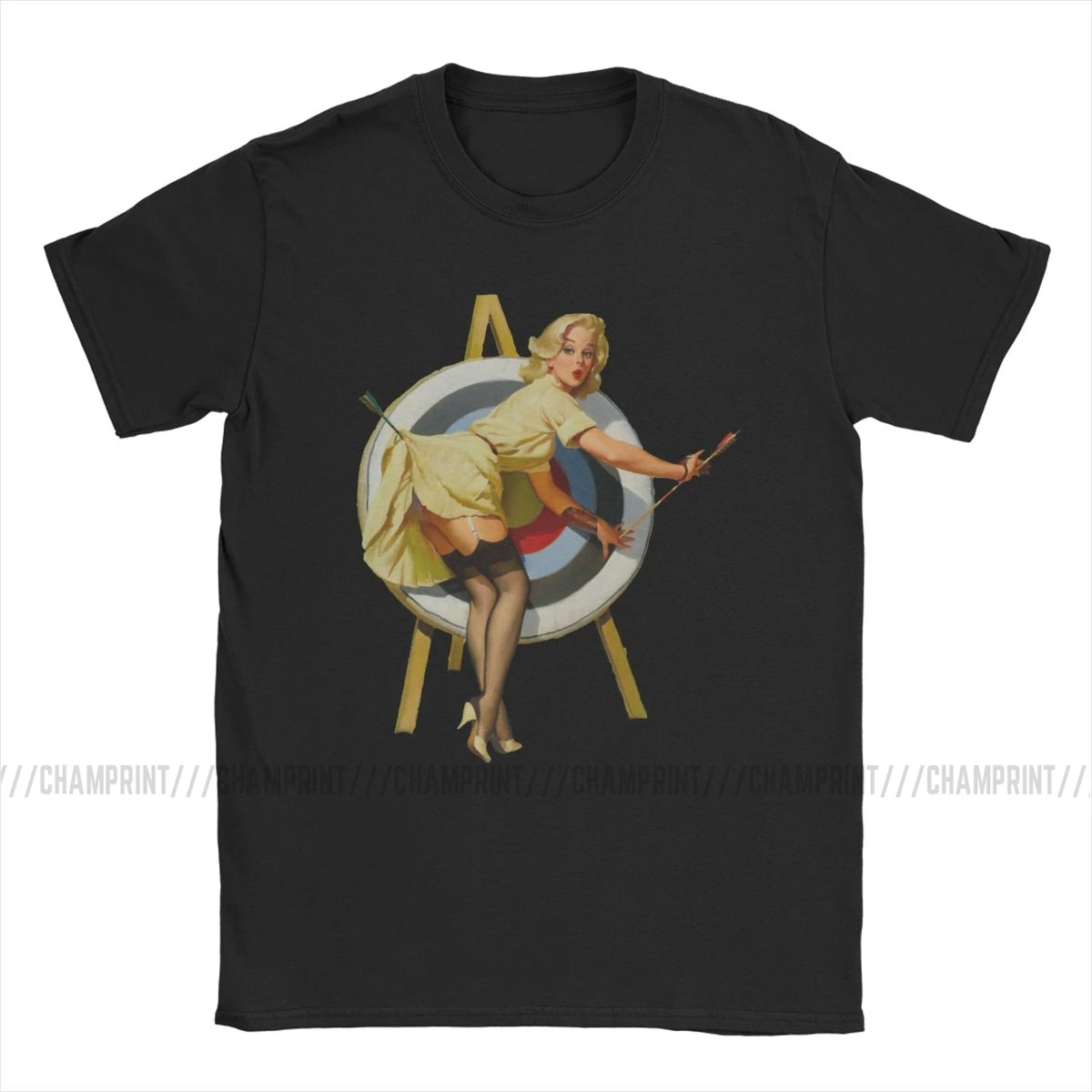 Винтажная художественная Мужская футболка Pin Up Girl Archery 2021 Спортивная в стиле