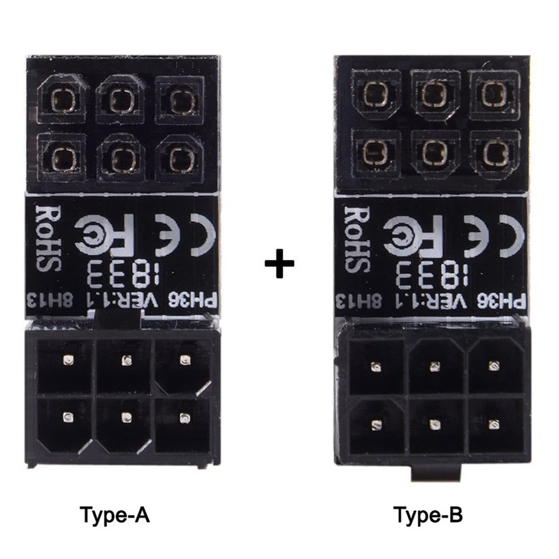 Atx 6pin Female To Male 180 Degree Angled Power Adapter For Desktops Ie Card | Компьютеры и офис