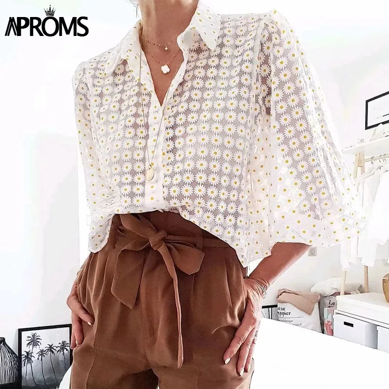 Новая белая негабаритная Тюлевая блузка женская прозрачная Топ Повседневная