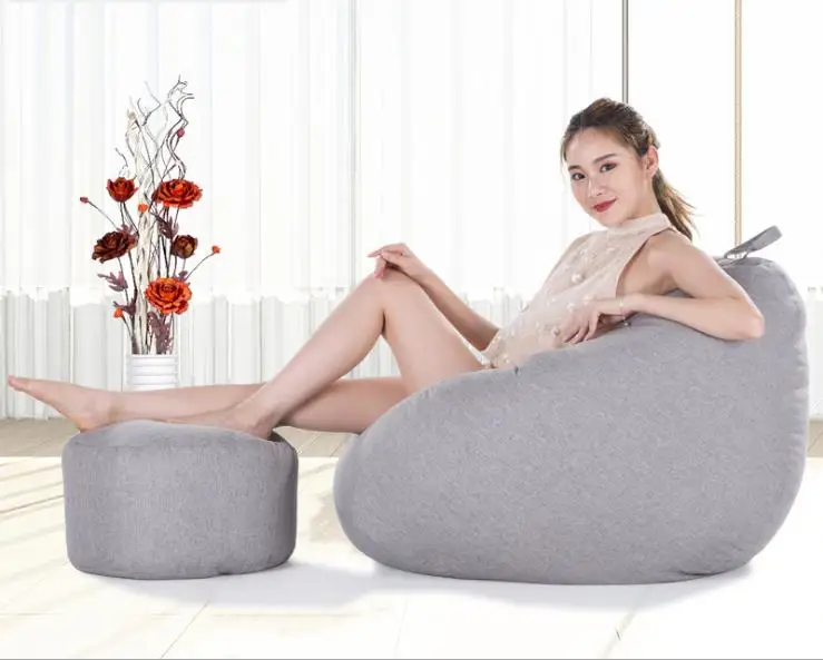 Medium Gray Один комплект Кресло-мешок, фасоль XL диван-кровать для ленивых без наполнителя мешок фасоли стул, гостиная Спальня диван японские татами пуф буфами на рукавах диваны - Цвет: Medium Gray