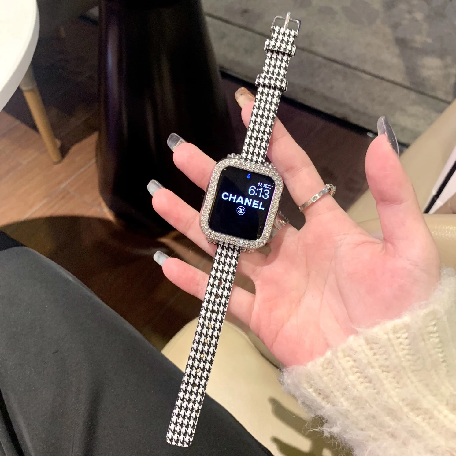 

Canvas Bracelet Strap with Metal Head Grains for Apple Watch7 SE65432 40mm44mm Band Slim Thin Correa for iWatch 38mm42mm41mm45mm