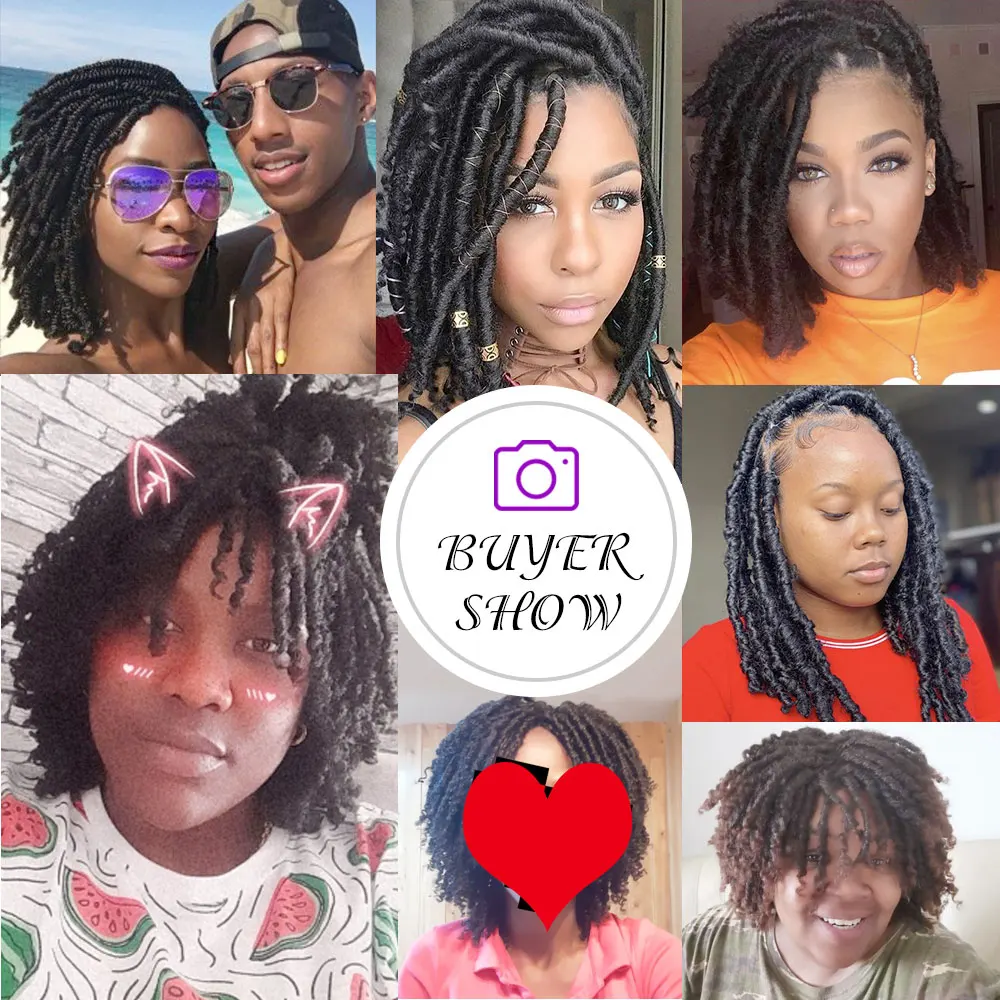 YUNRONG вьющийся парик для дредов с коротким скручиванием натуральный черный/1b 30