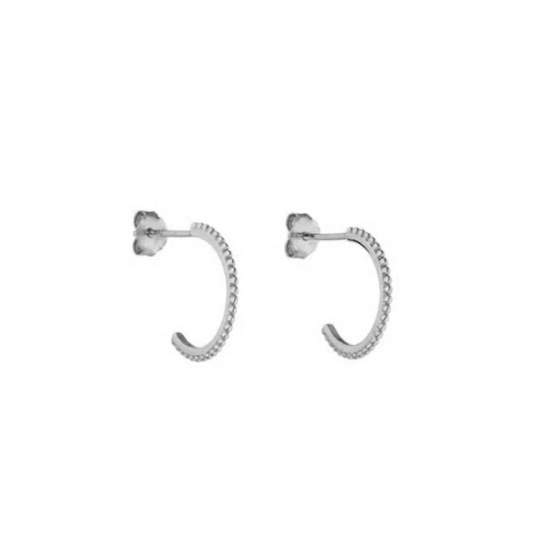 

Mavis Hare Stainless Steel HOOP OLANI Earrings GOLD C Style Moon Stud Earrings For Women European Sun Style Boho Jewelry