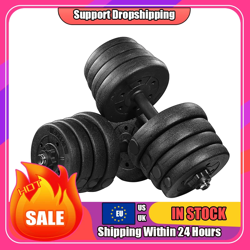 

24pcs of 1 Set 30KG Weight Dumbbell Fitness Dumbbells Detachable DIY Barbell Equipment Arm Muscle Trainer Exercise Body Workout