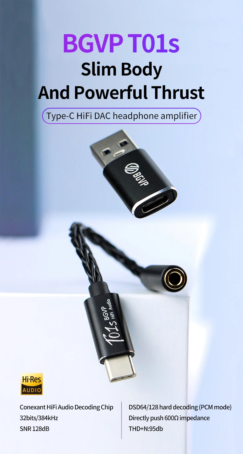 Фото BGVP T01s усилитель для наушников USB Type C до 3 5 мм разъем аудио адаптер 32bit 384 кгц BGVP T01s усилитель для наушников USB Type C до 3 5 мм разъем аудио адаптер 32bit 384 кгц