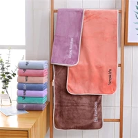 new embroidered microfiber youth bath towel 10 colors 70140cm weight 370g for adult soft absorbent couple gym fast drying cloth