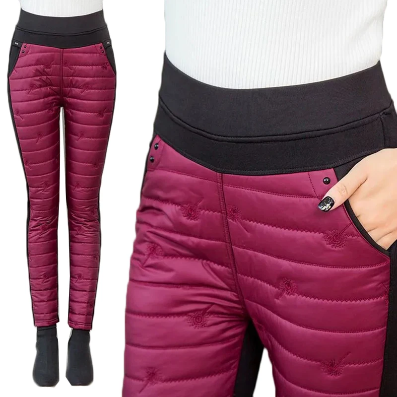 

Брюки женские зимние, хлопковые, теплые, с начесом, прямые, большого размера