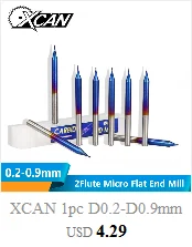 XCAN 1 шт. 4 мм хвостовик 8-32 мм длина резки одинарная Флейта концевая мельница с нано синим покрытием 1 флейта фреза Карбид ЧПУ Биты