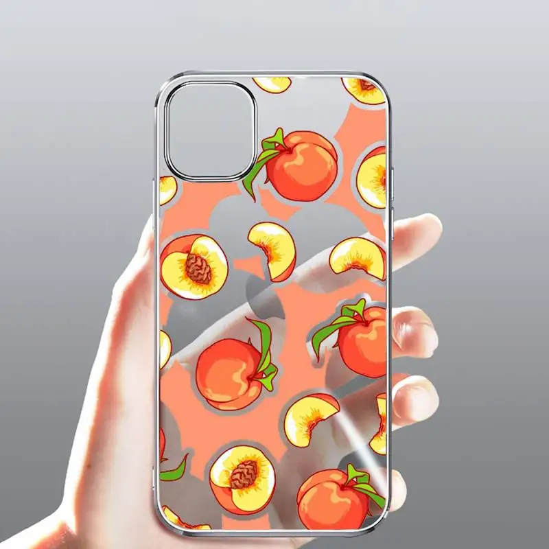 

peach Phone Case Transparent for Clear iPhone case 11 12 mini pro XS MAX 8 7 6 6S Plus X 5S SE 2020 XR