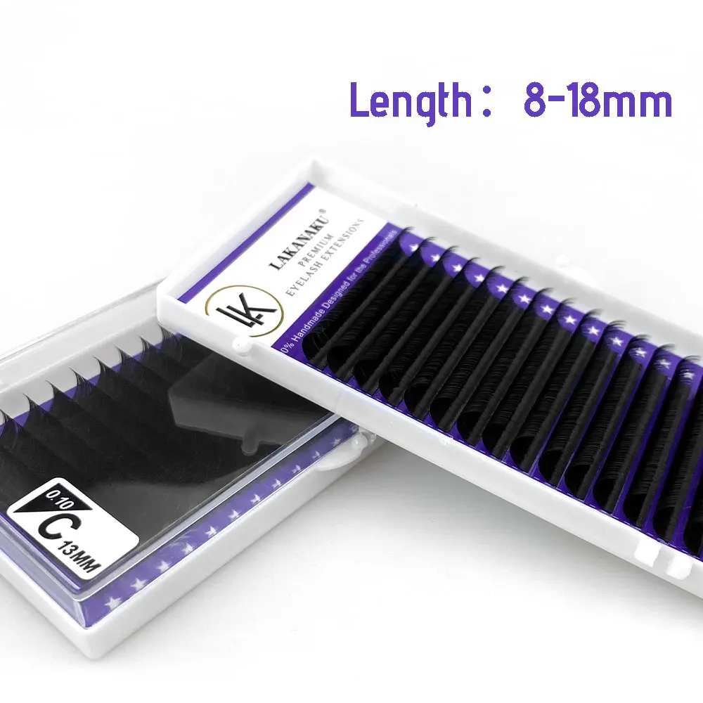 

LAKANAKU Eyelash Extensions Mink Extensions Lashes 16 Trays C/D 8-18mm Soft Individual Eyelashes Natural Professional Lash