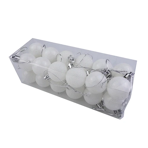 24PCS White 24 шт./лот 30 мм Рождественская елка Декор шар-безделушка рождественские вечерние Висячие шар, украшение, декор для рождественские украшения для дома подарок - Цвет: 24PCS White