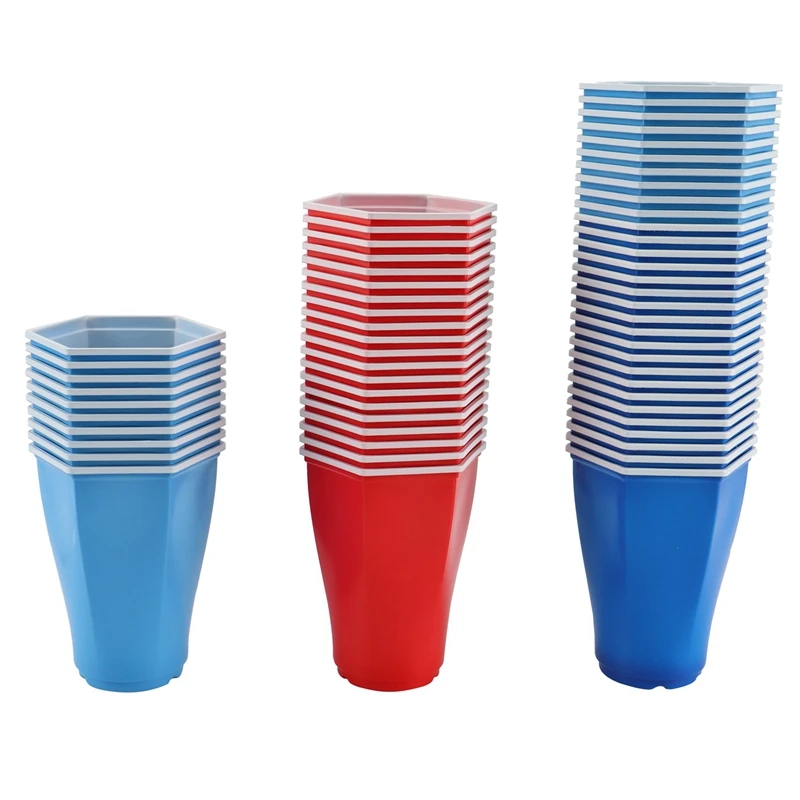 

Disposable Plastic Cup, Hexagon Cup, Wedding Birthday Party Cup, 16 Ounces, 3 Kinds of Color Thickened Plastic Cup