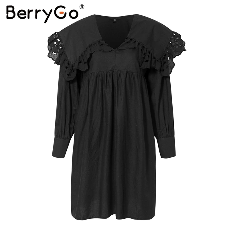 BerryGo Повседневная Уличная одежда с длинным рукавом платье Элегантное офисное