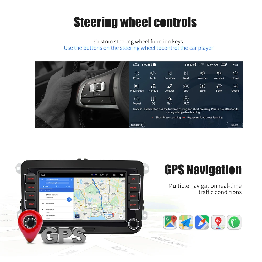 essgoo car radio stereo 2 din android multimedia player for volkswagen vw seat skoda passat polo golf 5 autoradio gps navigation free global shipping