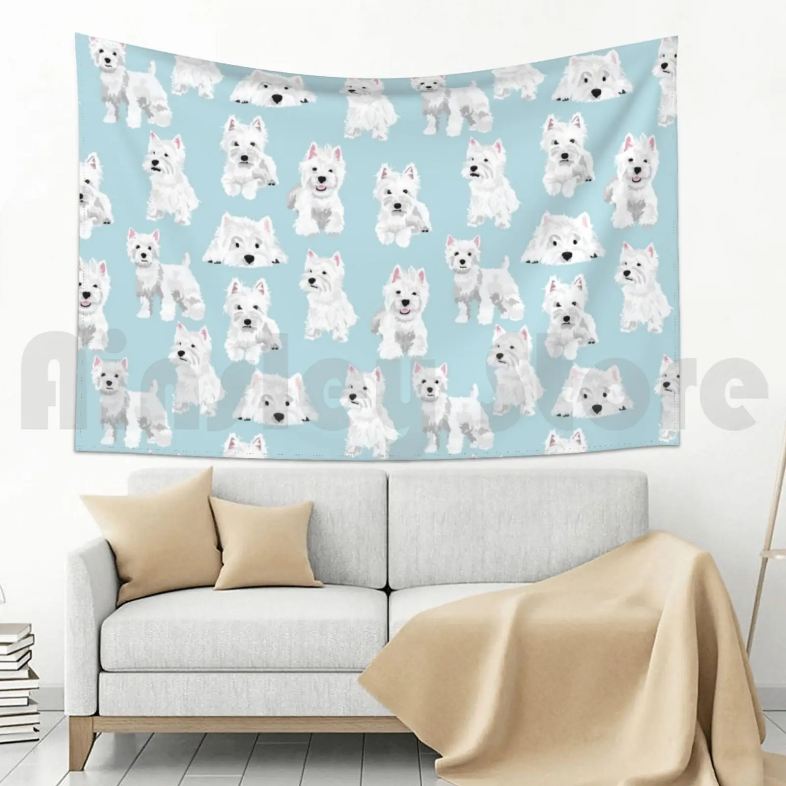 Westie гобелен на заказ West Higland Terrier белый щенок