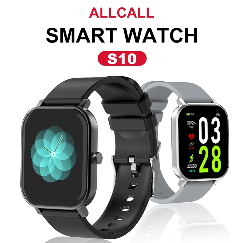 

New ALLCALL S10 1.69 Inch 2021 Smart Watch Men Full Touch Heart Rate Fitness Tracker IP68 Waterproof Women Smart Sports Bracelet