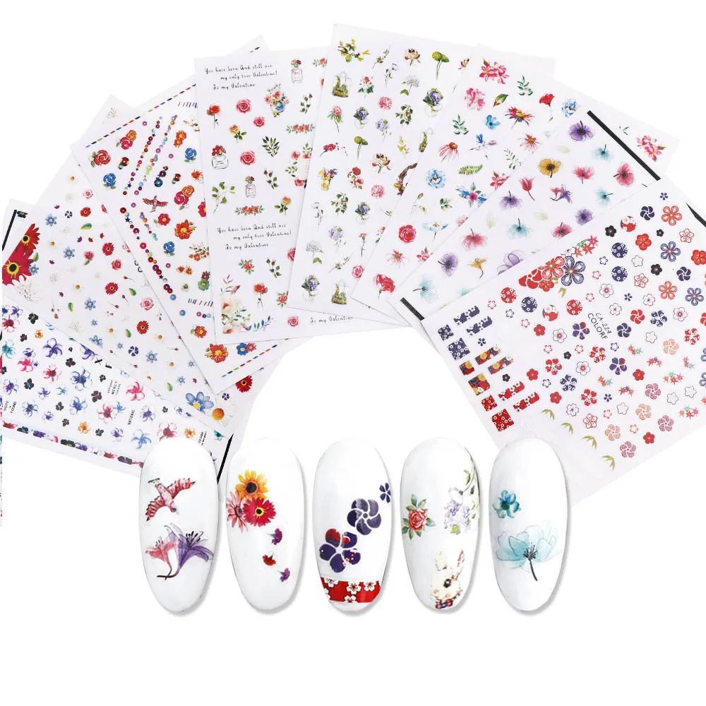 

6PCS Mixed Nail Sticker Art Deco Nails Randomly Send Six 3D Stickers Fruit Animal Series Nail Decoration Children Sticker Toys