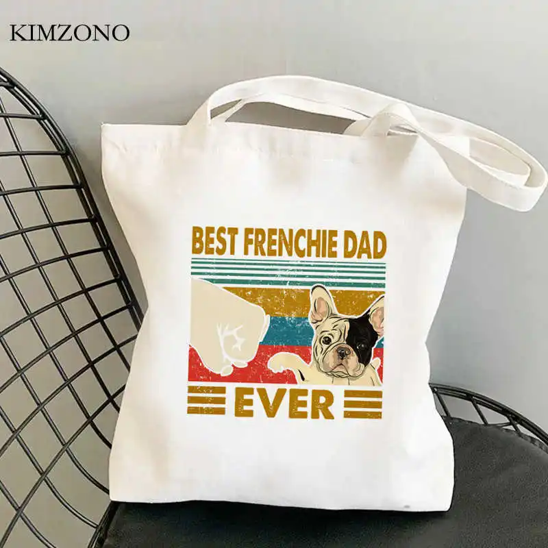 

French Bulldog shopping bag shopper bolsas de tela canvas bolso shopping grocery bag sac cabas sacola cabas