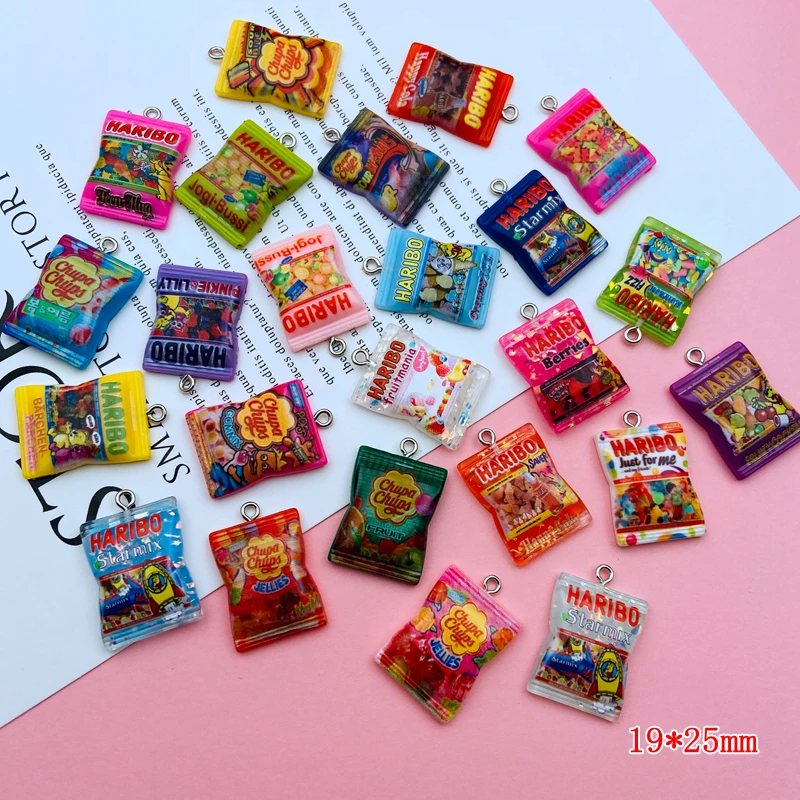 10 шт. горячие продажи смолы Kawaii миниатюрный карамельный Шарм Красочный кулон для