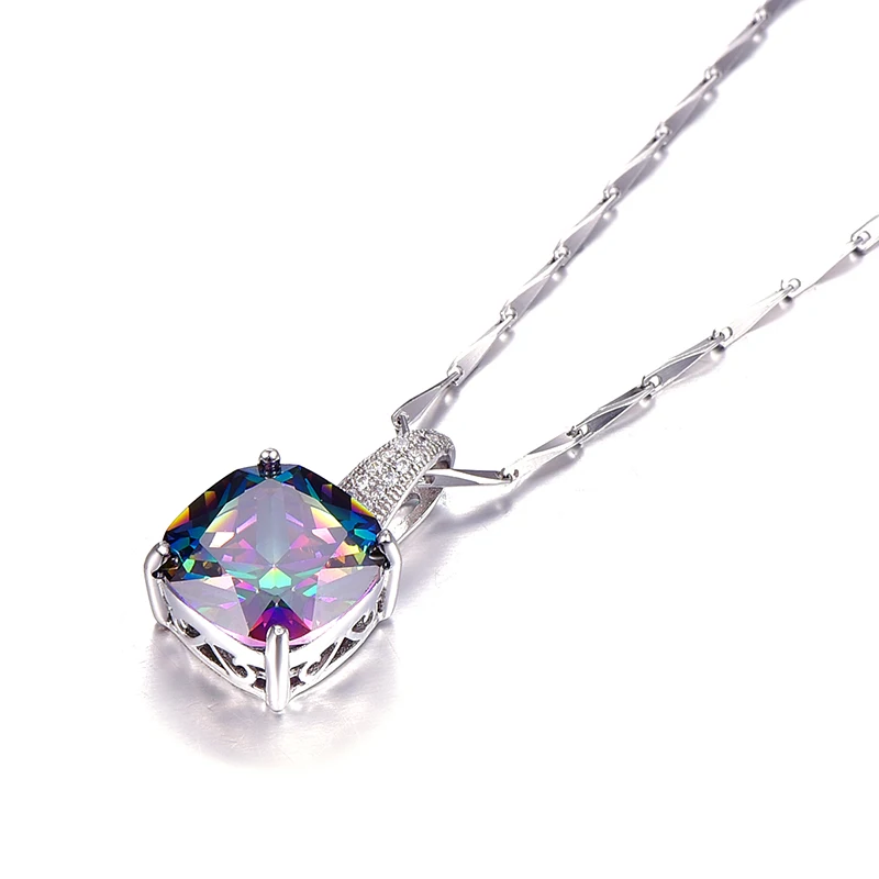 Женское ожерелье из серебра 925 пробы с радужным топазом|jewelry cases for necklaces|necklace
