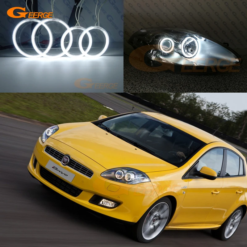 

For FIAT BRAVO 198 2007 2008 2009 2010 2011 2012 2013 2014 2015 Excellent Ultra bright CCFL Angel Eyes Halo Rings kit