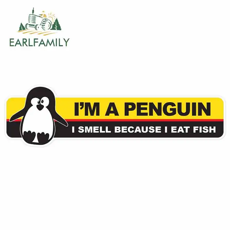 EARLFAMILY 13 см x 9 6 для Im a Pinguin I Eat Fish аниме автомобильные наклейки Мультяшные забавные