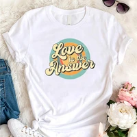 love is the answer inspirational graphic t shirts women screen printed bible verse retro vintage clothes tops relgious dropship