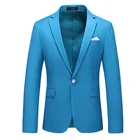 Пиджак мужской классический, приталенный, на одной пуговице, офисный, Повседневный, 15 цветов, M-6XL
