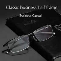 new titanium alloy glasses frame mens ultralight fashion half frame glasses frame optical prescription glasses 9901p