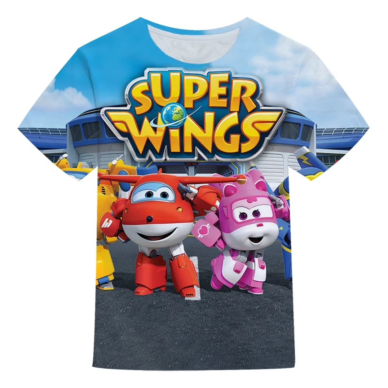 Футболка 3D для мальчиков и девочек одежда с принтом Super Wing Kawai футболка коротким