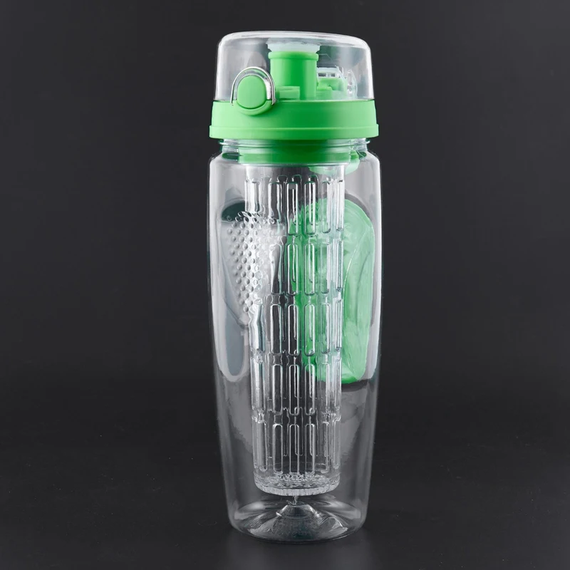 1000ml/32oz Fruit Infusing Infuser Water Bottle Lemon Portable Climbing Camp Bottles Detox Health BPA Free Green | Спорт и