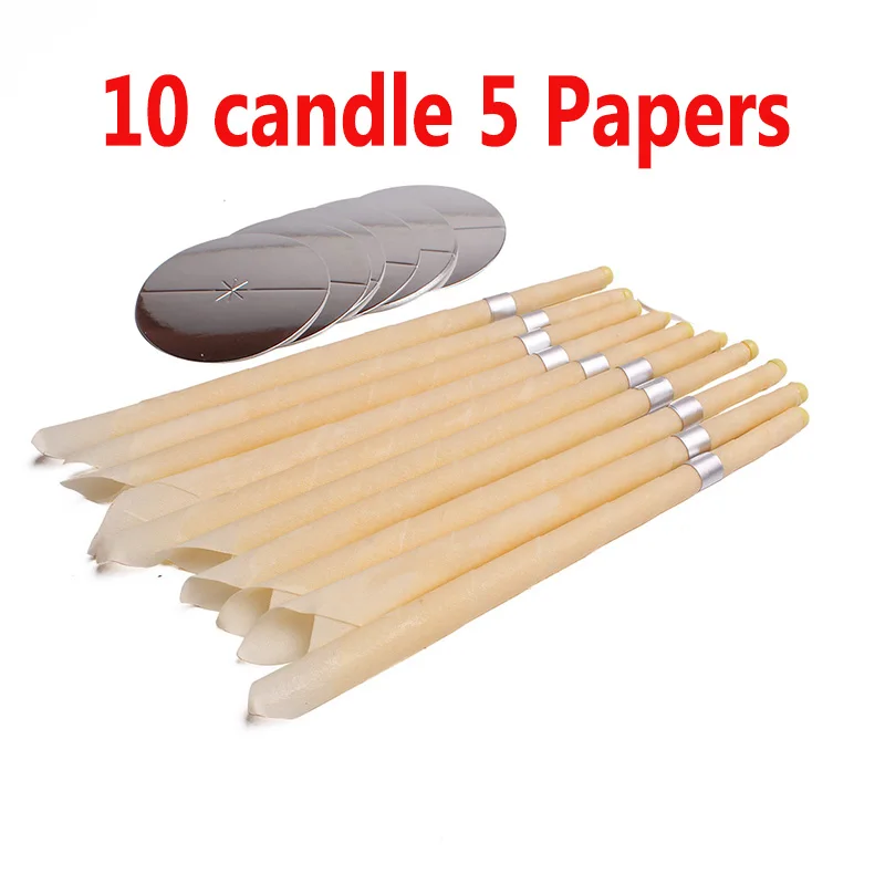 

10pcs Auricular Candle Therapy Aromatherapy Straight Bell trumpet Shape Type With Earplugs