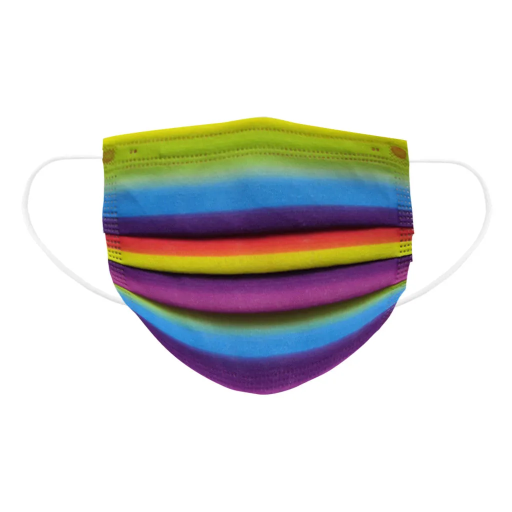 

mscara masque mascarilla 50PCS Unisex Adults Tie-Dye Prints Mask 3 -Layer Soft Face Mask reutilizable mscara desechables