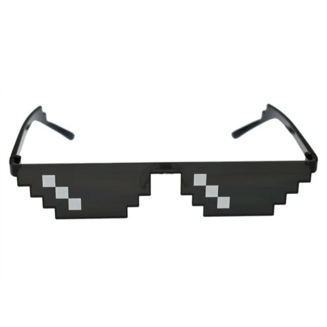 8 Bit Thug Life солнцезащитные очки для мужчин и женщин, Брендовые очки для вечеринки, мозаика, UV400, винтажные очки, унисекс, подарок, игрушка, очки - Название цвета: Черный
