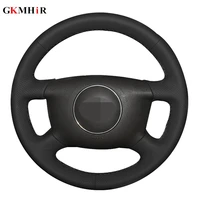 diy black artificial leather car steering wheel cover for audi a6 2000 2004 audi a3 2000 2003 a4 b6 2002