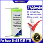 Аккумулятор 42170 3100 мАч для электрической зубной щетки Braun Oral B 3745 3728 3762 7000 3731 P7000 D25 D28, аккумуляторы 1,2 в 42 мм X 17 мм