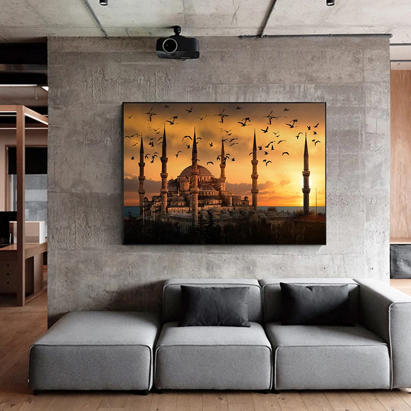 Современный ландшафт искусство в стиле планшетов настенное для гостиной