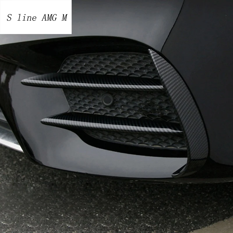 Styling Auto in Fibra di Carbonio per Mercedes Benz Classe E W213 E43 E63 per Amg Anteriore Della Luce di Nebbia Adesivi Sopracciglia Trim accessori Auto