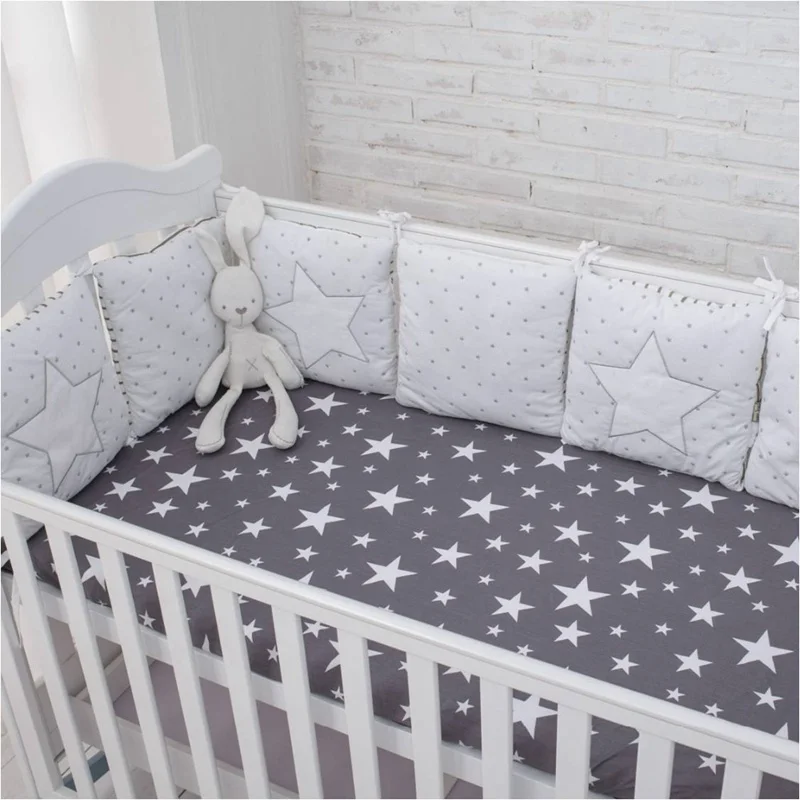 

Crib bumper, cute animal star pattern crib cover, crib cover, Crib Set, padded pillow, 6-Piece set.