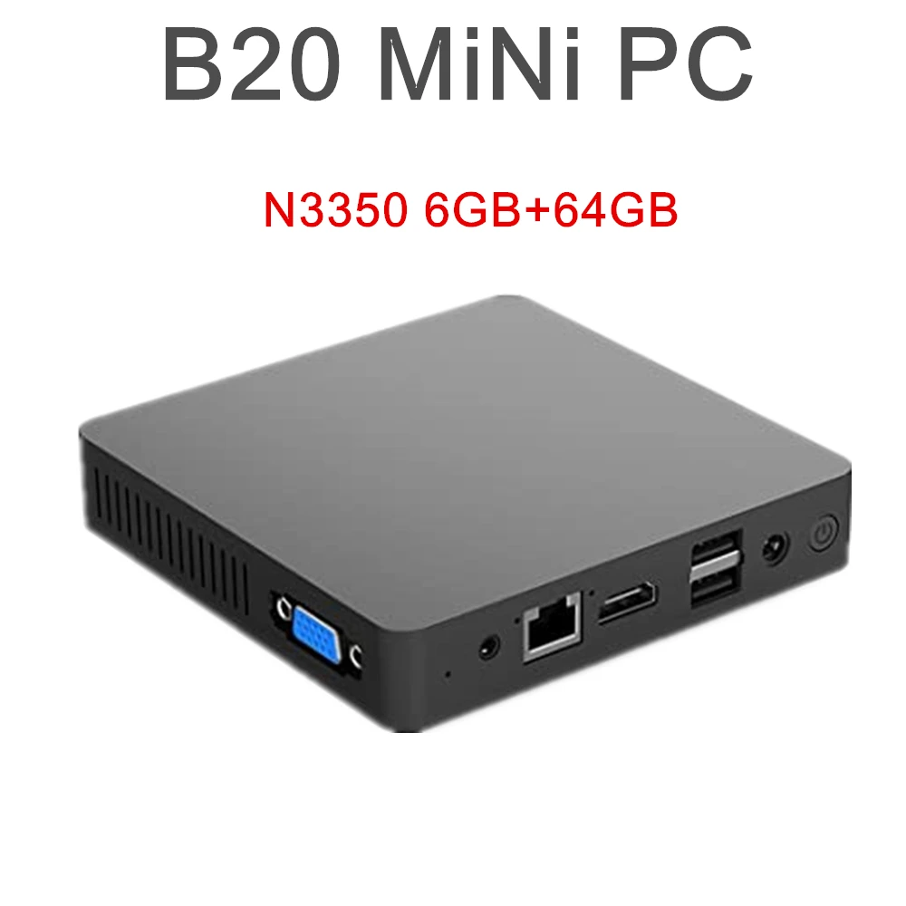 

Mini PC Intel Celeron N3350 2.4G 6GB+64GB Windows 10 HTPC 2.4G WIFI BT4.0 Dual 4K HDMI Office Desktop Computer VS Beelink T4 PRO