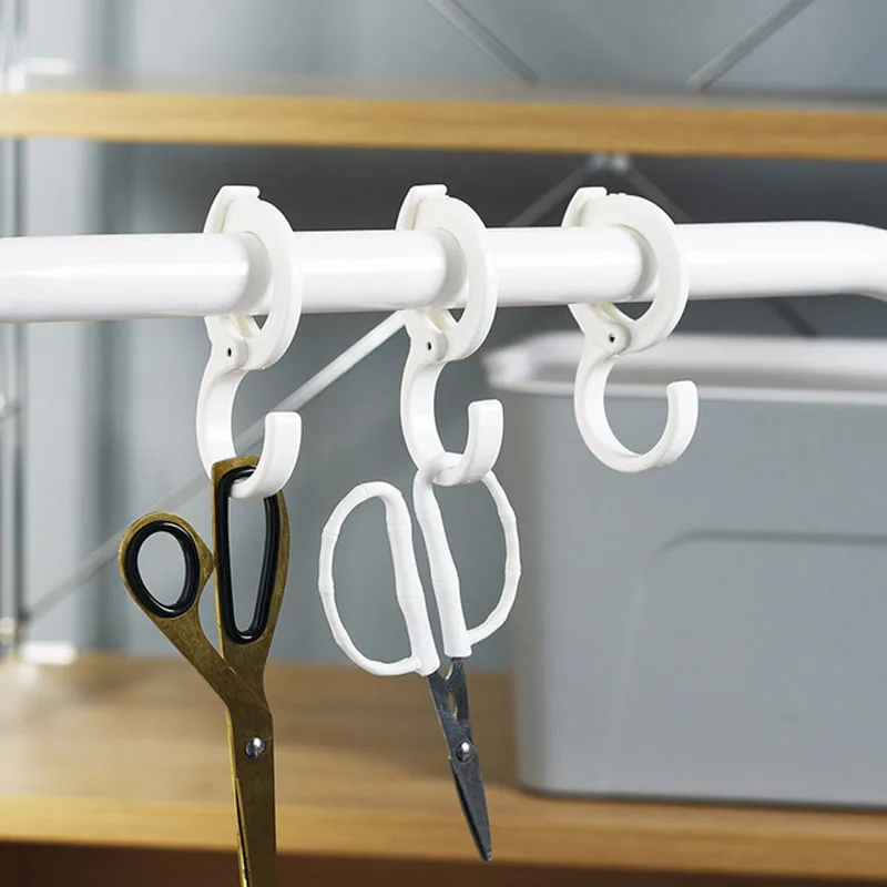 

2PCS Lock Button Hooks Adjustable Windproof S Hook For Kitchen Multifunctional Nonslip Hanger Removable Coat Hook For Bathroom