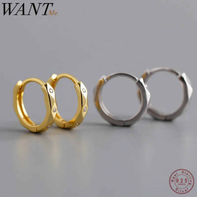 Лидер продаж минималистичные круглые серьги гвоздики WANTME для женщин Настоящее