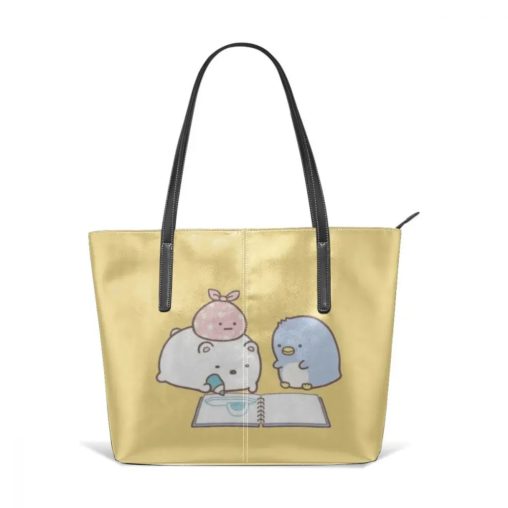 Sumikko Gurashi Сумочка сумки с верхней ручкой большая Подростковая кожаная сумка-тоут